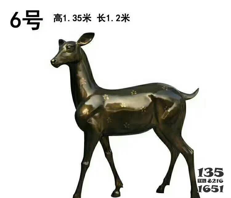 广场铜雕梅花鹿动物图片