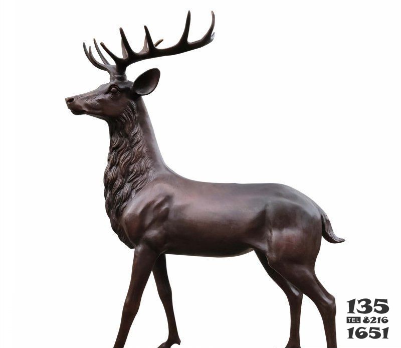 铜雕公园动物鹿装饰摆件图片