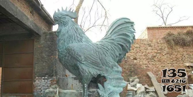 铸铜大公鸡青铜动物雕塑图片