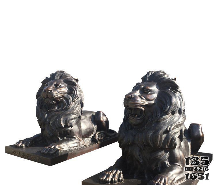 门口欧式西洋狮子铜雕图片