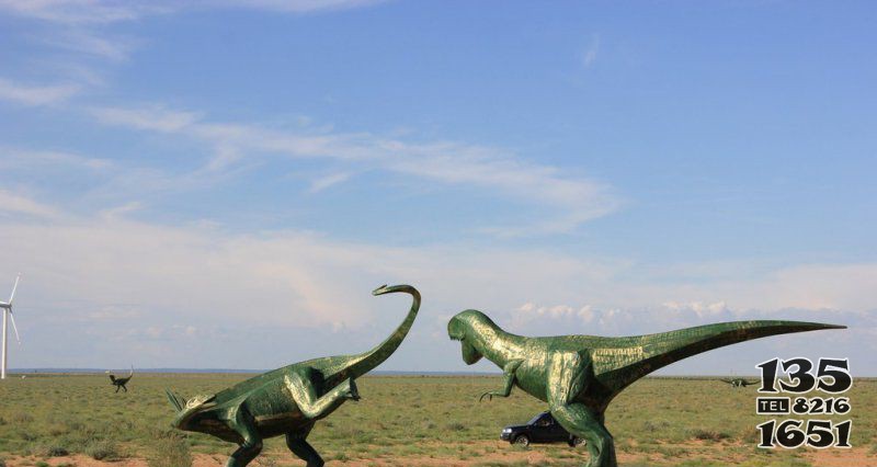 公园恐龙动物铜雕图片