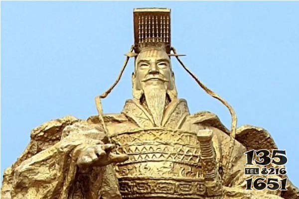 秦始皇嬴政铜雕像图片
