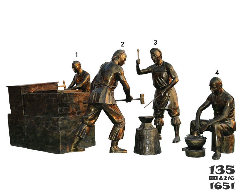 铜雕人物情景雕塑制作厂家图片