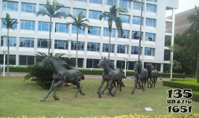 公园六匹马铜马铜雕图片