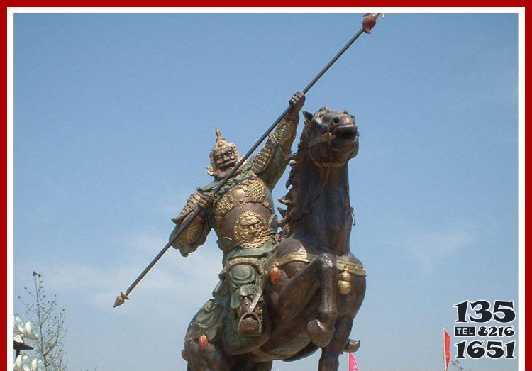 铜雕威武大将军古代历史人物雕塑图片