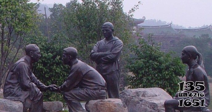 毛主席商谈国事人物园林景观铜雕图片