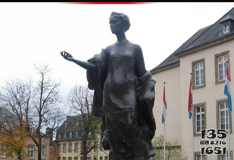 广场铜雕西方美女人物雕塑图片