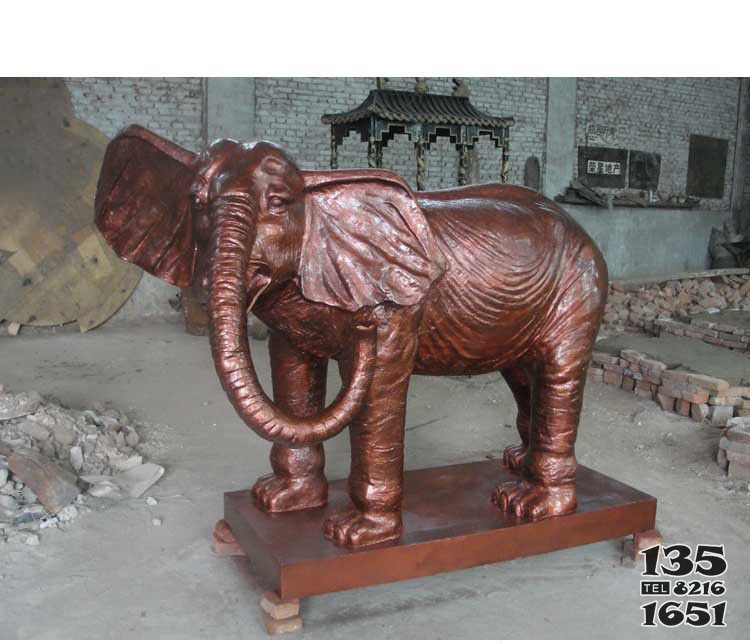 户外大象动物铜雕塑图片