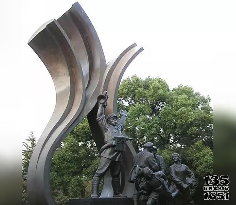红军胜利广场景观铜雕图片