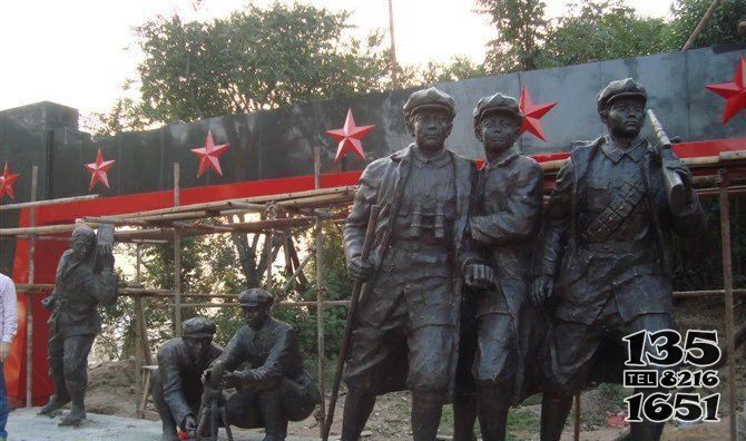 广场红军打仗纪念人物铜雕图片