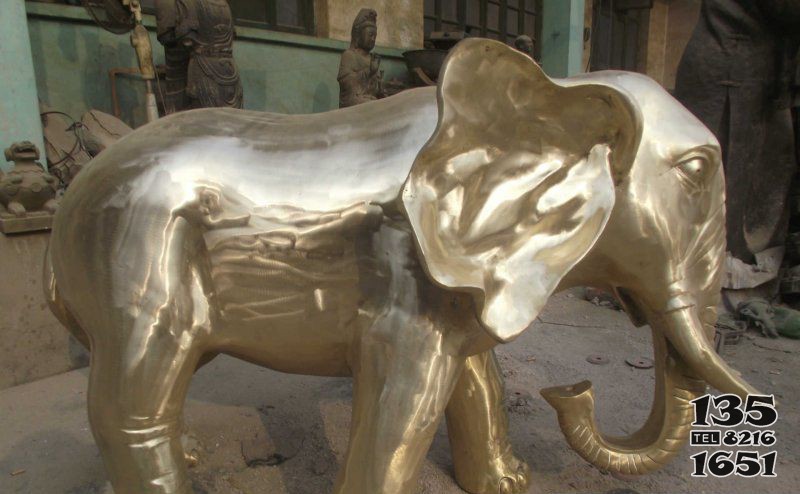 公园大象动物铜雕图片
