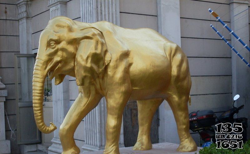 企业门口大象铜雕图片