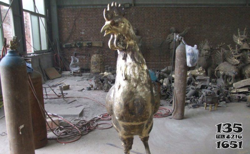 公鸡铸铜动物铜雕图片