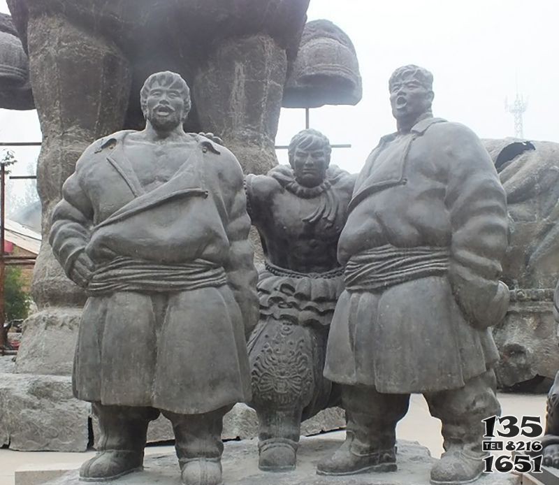 蒙古族少数民族人物铜雕图片