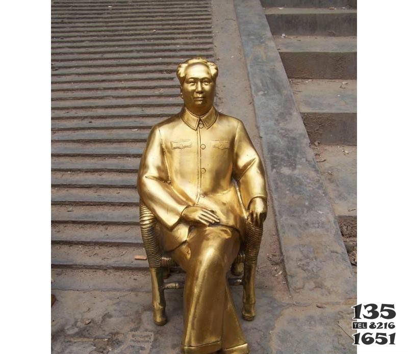 毛主席坐像伟人铜雕图片