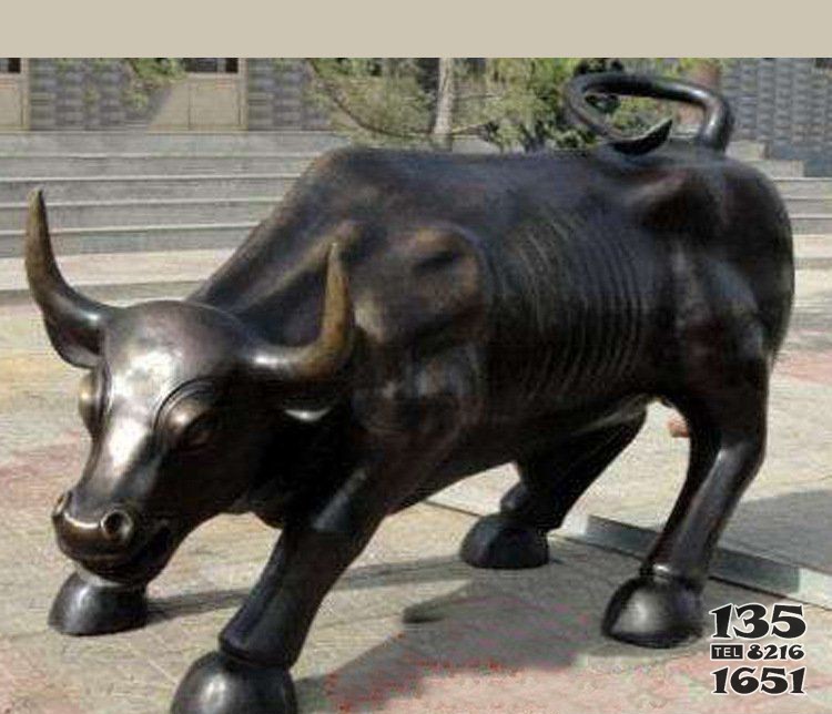 铜雕广场华尔街动物牛图片