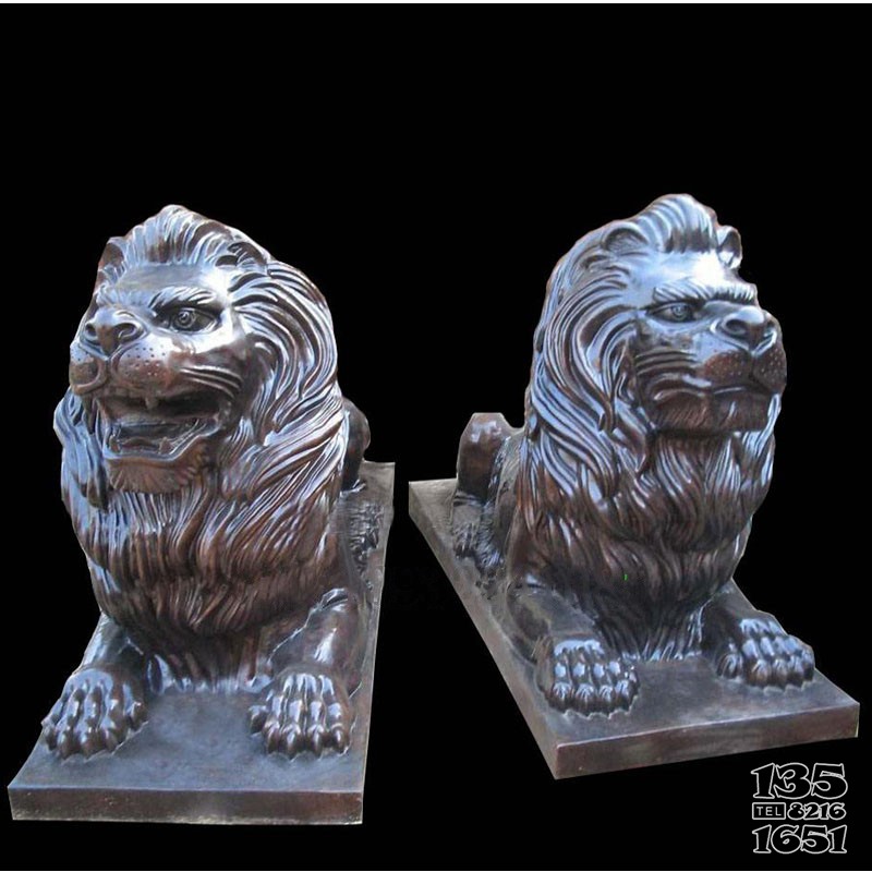 铜雕狮子工艺品欧式风格铸铜狮子雕塑摆件厂家图片