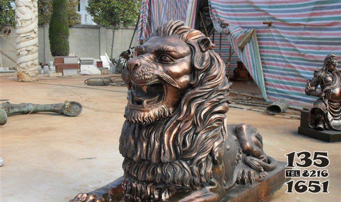 西洋狮子公司门口动物铜雕图片