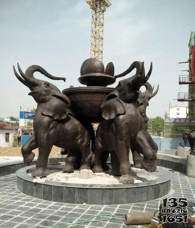 铸铜大象广场动物铜雕图片