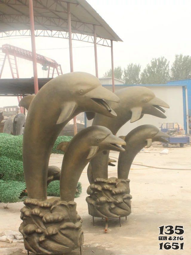 海豚动物铜雕图片