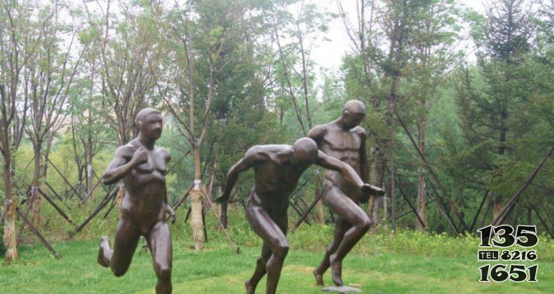 赛跑人物公园景观铜雕图片