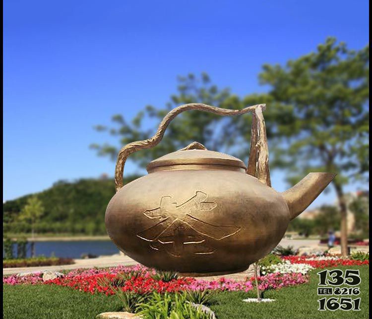 茶壶公园流水景观铜雕图片