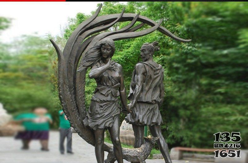 公园神话人物铜雕图片