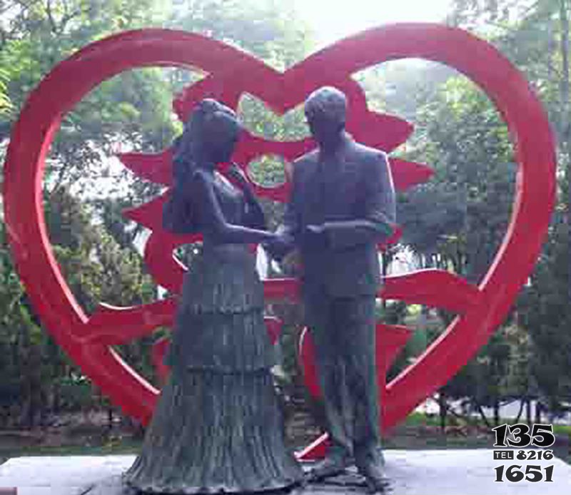 结婚公园喜庆铜雕图片