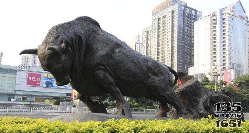 拓荒牛广场动物铜雕图片
