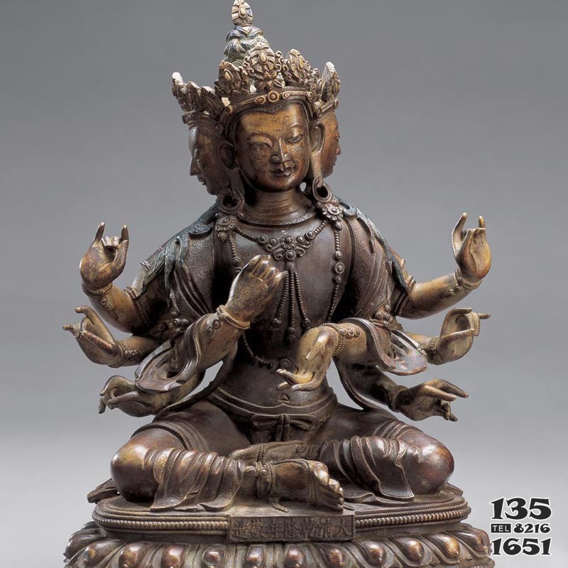 铜雕塑八臂佛菩萨像家居摆件工艺品图片