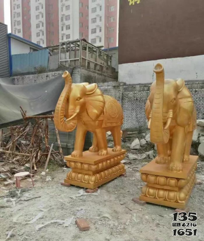 招财大象铜雕图片