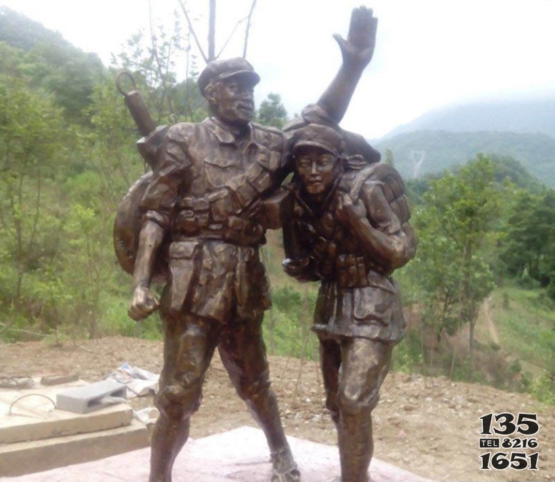 红军人物铜雕图片
