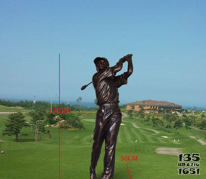 打高尔夫球运动人物铜雕图片