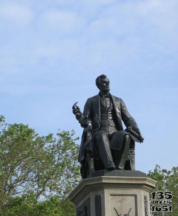 林肯西方人物铜雕图片