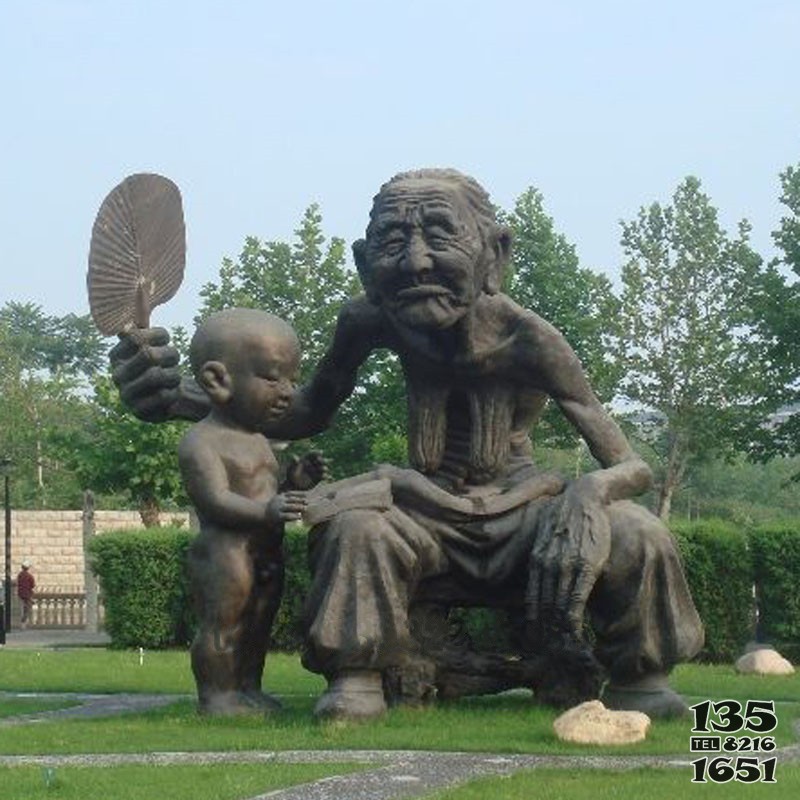 公园老头人物铜雕雕塑摆件厂家供应图片