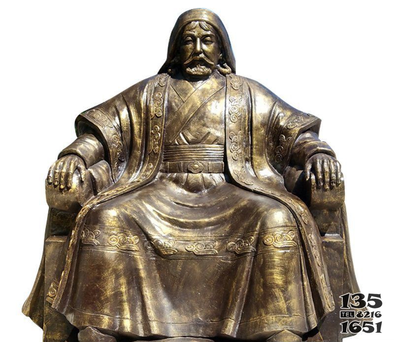 成吉思汗伟人铜雕图片