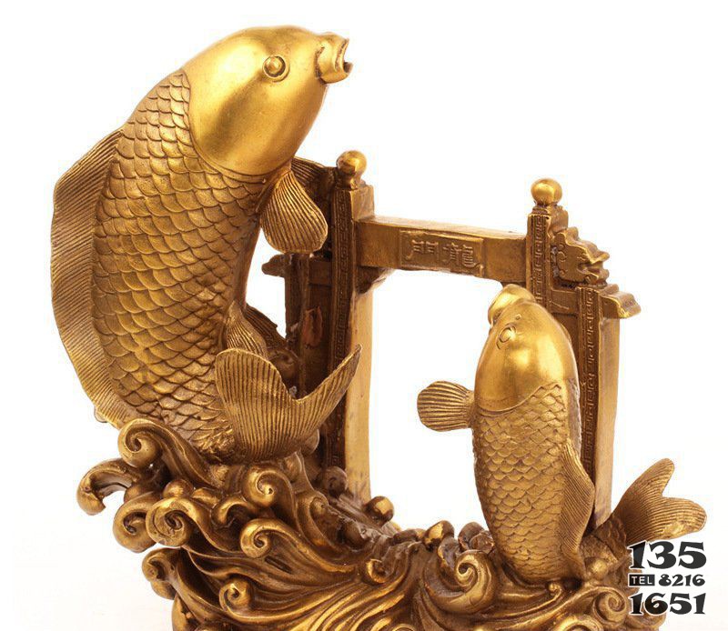 铜雕招财金鱼动物雕塑图片