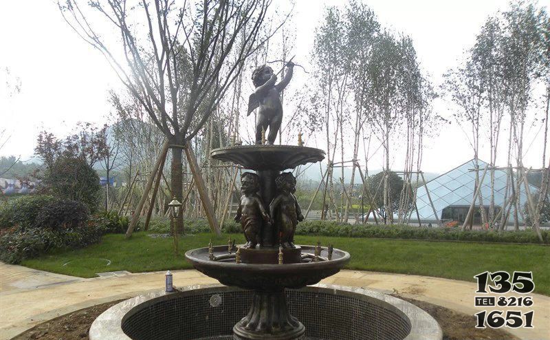 欧式人物铜喷泉图片