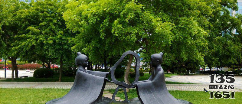 孔融让梨铜雕公园景观雕塑图片