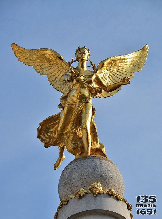 广场拿着橄榄枝的天使景观铜雕图片