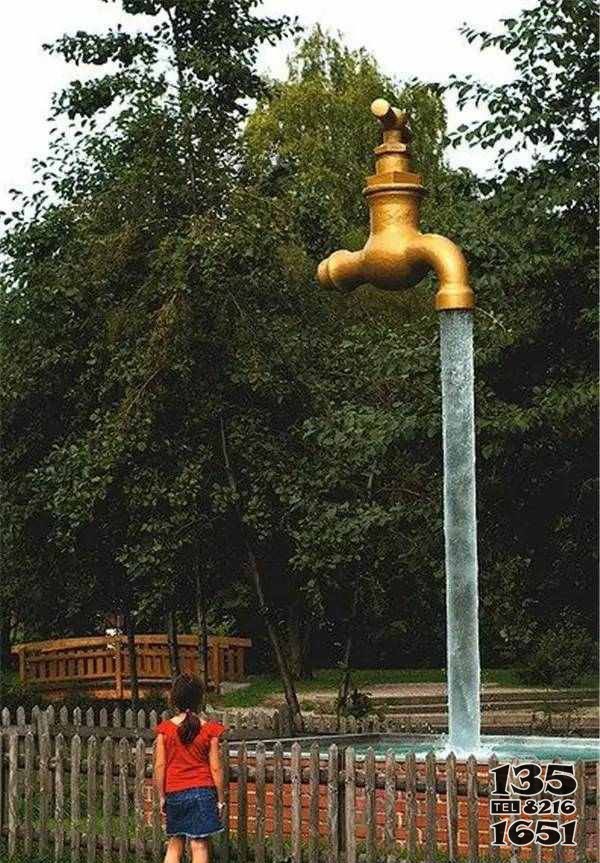 公园水龙头喷泉景观铜雕图片