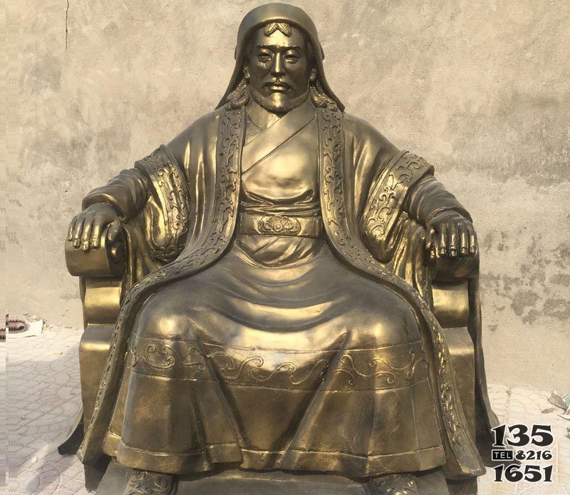 古代名人成吉思汗铜雕图片