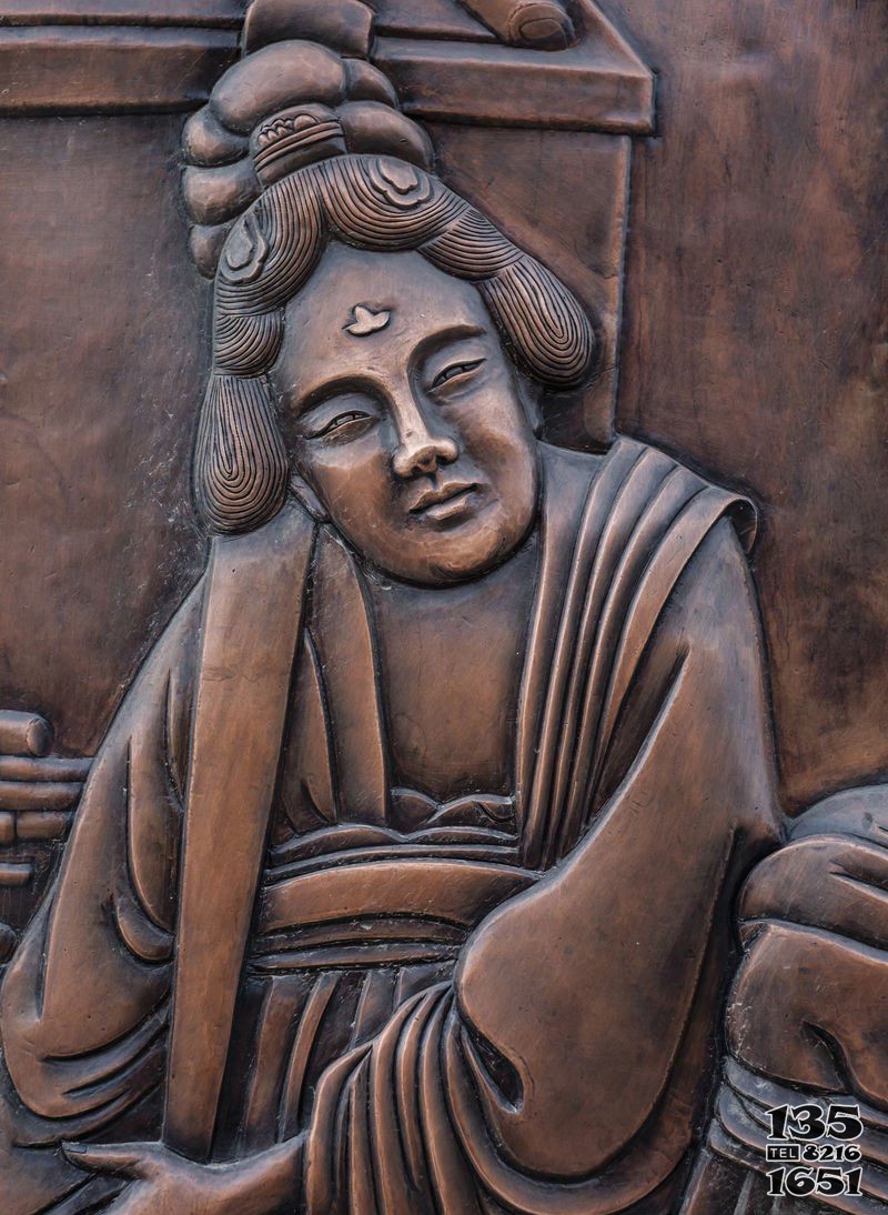 唐朝人物铸铜浮雕图片
