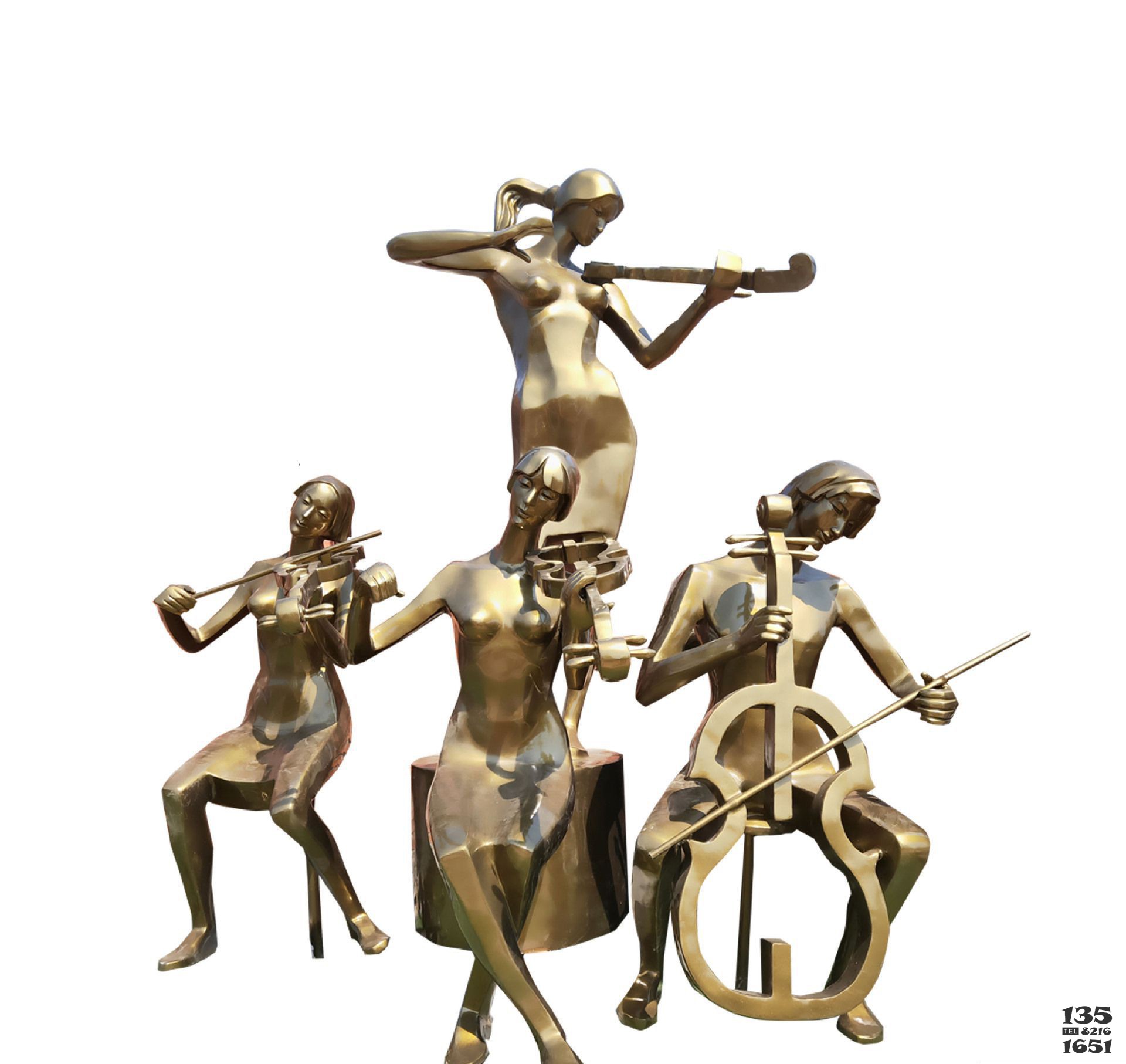抽象大型乐队吹拉弹唱人物铜雕图片