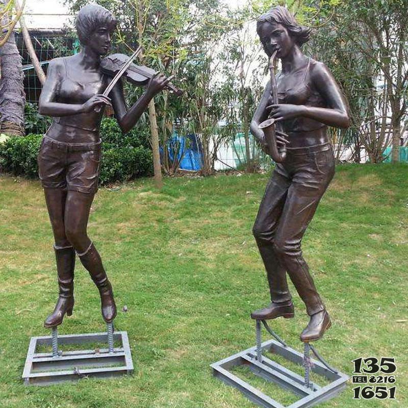 铜雕公园广场园林景观音乐人物雕塑摆件厂家加工图片