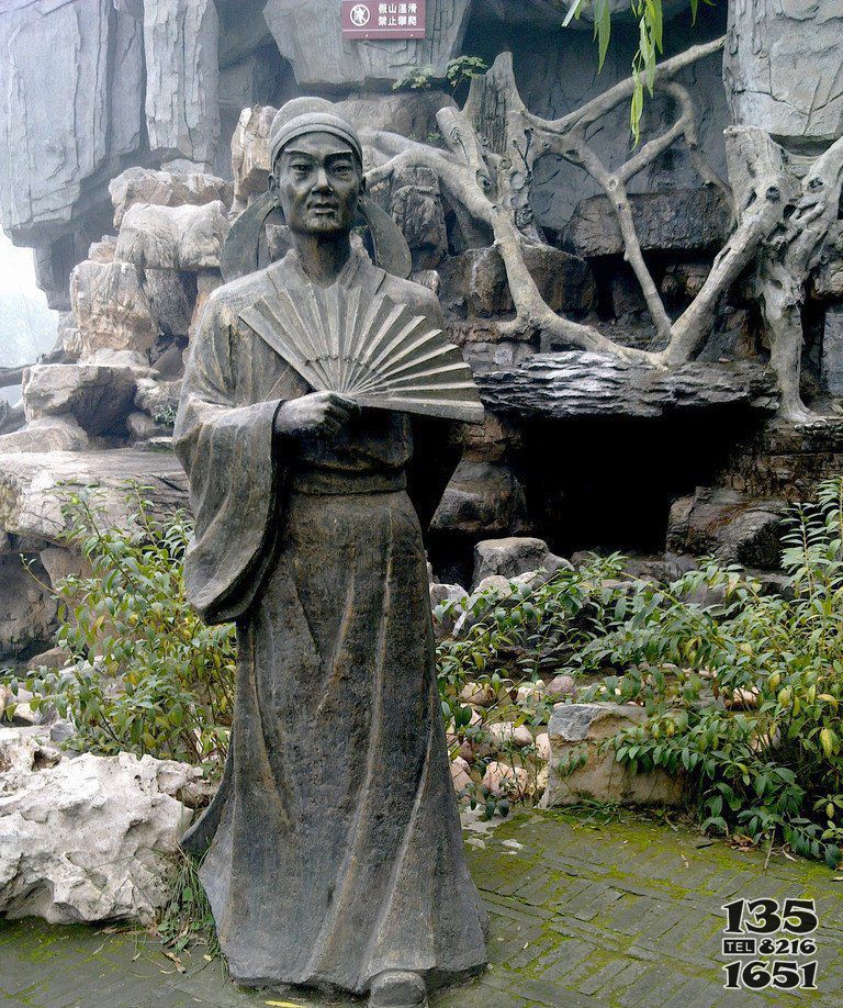 公园诗人杜甫古代人物铜雕图片