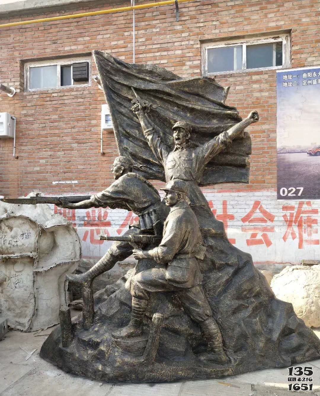 红军冲锋人物铜雕图片