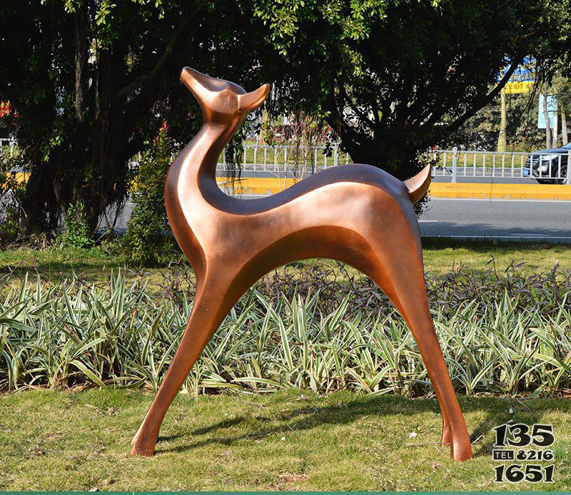 抽象福鹿铜雕 图片