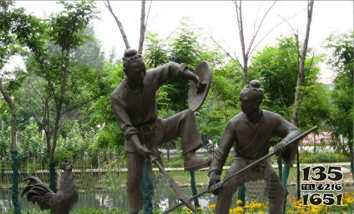 武打人物公园景观铜雕图片