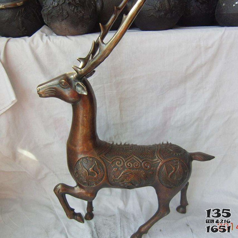 高档商务礼品欧式家居铜雕动物鹿雕塑摆件加工图片